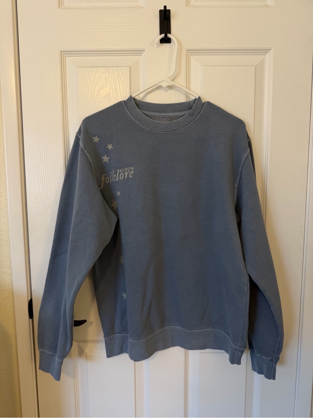 Taylor Swift Crewneck Sweater in Dusty Blue - 'folklore' album official merch